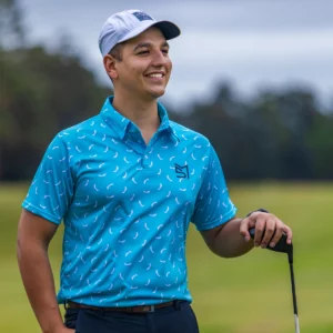Blue banana golfer shirt