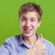 man holding thumbs up